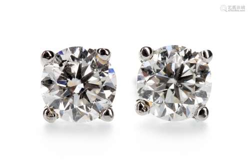 A PAIR OF DIAMOND EARRINGS