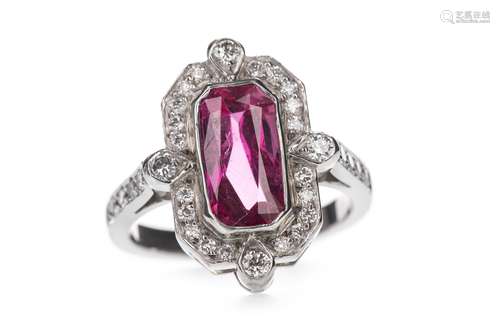 A RUBY AND DIAMOND RING