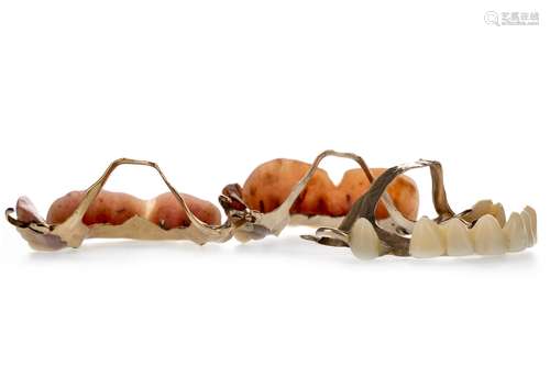 THREE SETS OF GOLD DENTURES