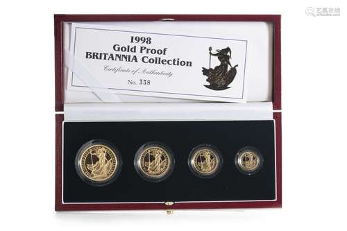 1998 GOLD PROOF BRITANNIA COLLECTION FOUR COIN SET