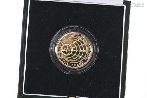 2001 GOLD PROOF MARCONI £2 COIN