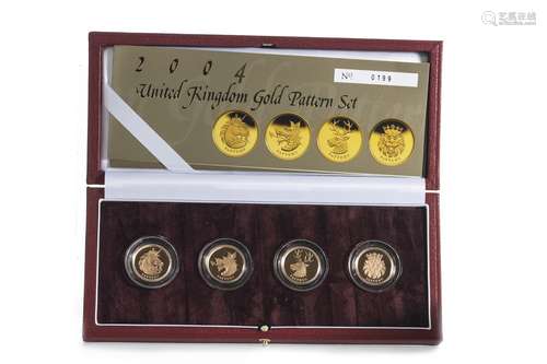 2004 UK GOLD PROOF PATTERN COLLECTION FOUR COIN SET