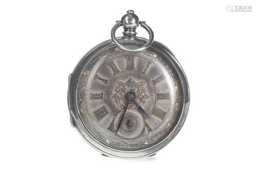 A SILVER OPEN FACE POCKET WATCH