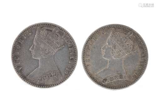 ENGLAND - TWO QUEEN VICTORIA GODLESS FLORINS DATED 1849