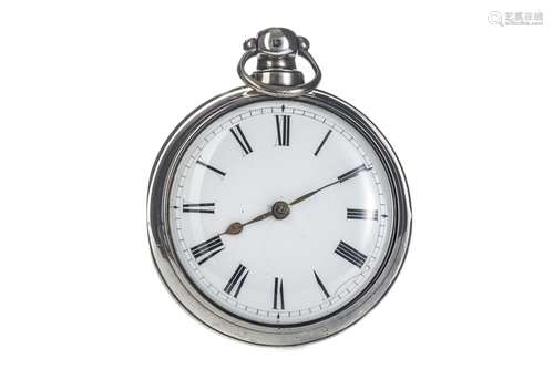 A SILVER OPEN FACE POCKET WATCH