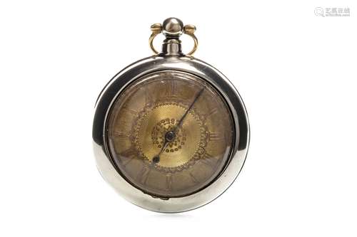 AN OPEN FACE POCKET WATCH