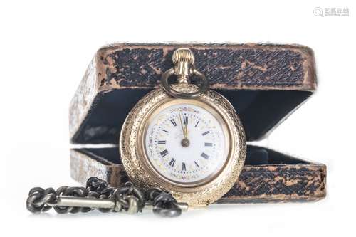 A GOLD LADY'S FOB WATCH