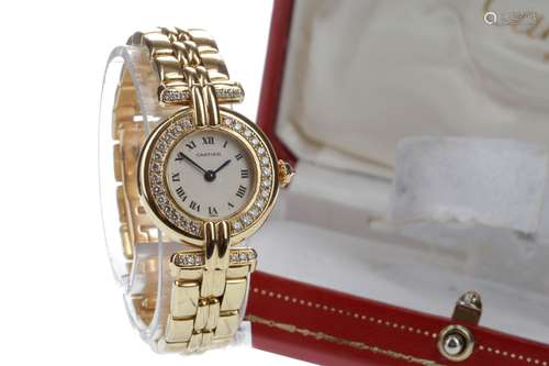 A LADY'S DIAMOND SET CARTIER WATCH