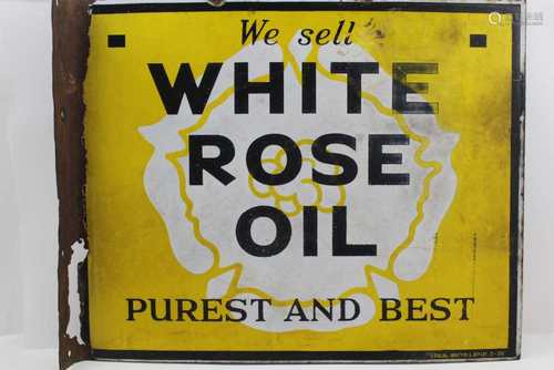 A DOUBLE-SIDED ENAMEL ADVERTISING SIGN, 