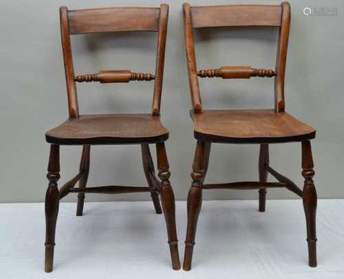 A PAIR OF 19TH CENTURY STANDARD OXFORD PATTERNED SINGLE CHAIRS, with well figured solid seats,