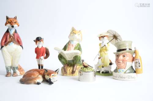 A group of country life and fox hunting themed collectables, to include Border Fine Arts Lady Jane