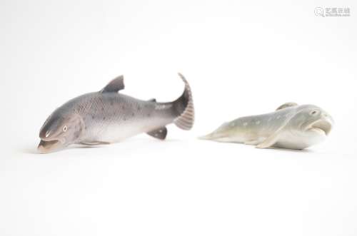 A Bing & Grondahl figure of a salmon trout, no. 2366, designed by Erling Vangedal, approximate