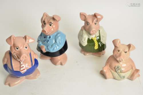 Four 'NatWest' pigs, manufactured by Wade, tallest height 16.5cm