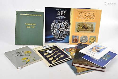 A collection of collectors books, for 'Bretby Art Pottery', 'Old Clocks Watches and Their