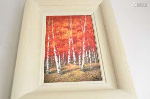 Inam (Pakistani Contemporary), Autumn trees, limited edition of which this is 101/195, 39cm x 25cm