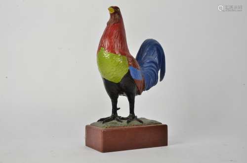 An early 20th Century metalwork figure of a cockerel in the manner of the mascot for the Courage