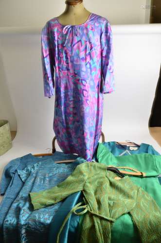 A group of 1960s and later vintage dresses, to include a psychedelic fabric example, with a label