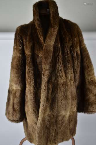 An early 20th Century dawn stranded mink coat, with retailers label 'Northern Export Furs', length