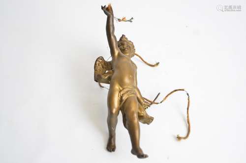 A late 19th Century bronze study of Cupid, with wires for hanging,