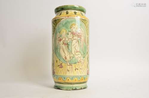 Attributed to Aphra Peirce Della Robbia Pottery (Birkenhead 1894-1906), a cylindrical jar of
