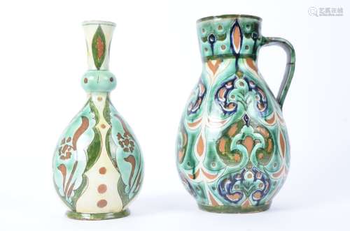 Attributed to Hannah Jones for Della Robbia Pottery (Birkenhead 1894-1906), a jug with foliate