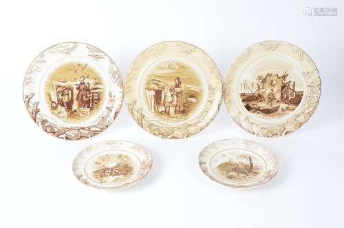 Five pieces of Bruce Bainsfather printed table wares, all from Grimwades and with the same border