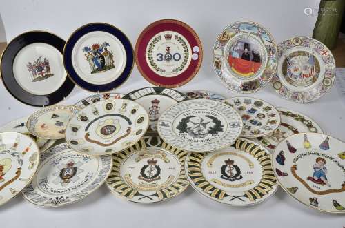 A collection of contemporary collectors plates, predominantly with military commemorative subject