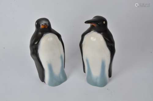 A pair of 20th century pottery penguins, height 37cm