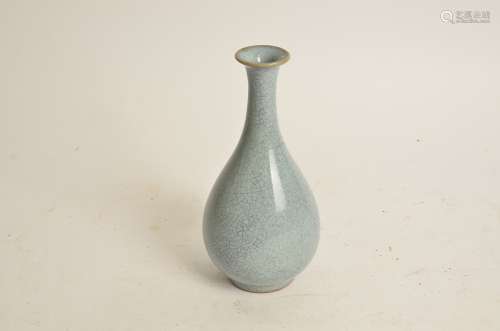 A Chinese Song style vase, of ovoid shape, with long neck and crackleware glaze, former collector'