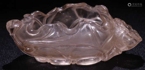 A CRYSTAL CARVED BRUSH WASHER