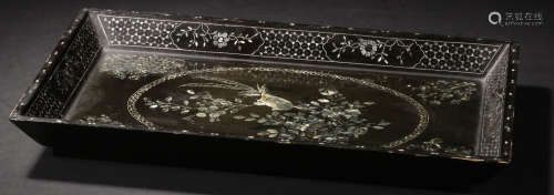 A LACQUER&SHELL CARVED TRAY