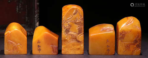 SET OF TIANHUANG STONE CARVED SEAL