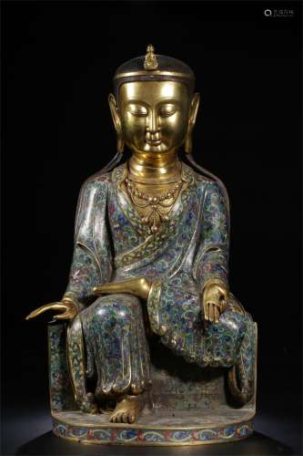 A Chinese Cloisonne Figure of Buddha