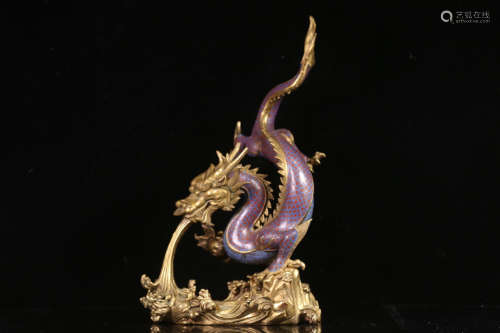 A Chinese Copper Cloisonne Dragon ornament