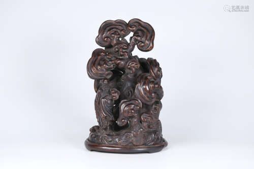 A Chinese Carved Eaglewood Rockery Ornament