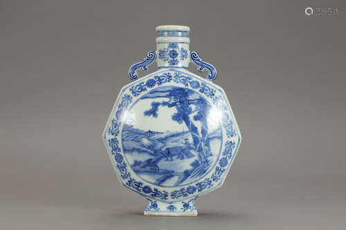 A Chinese Blue and White Figure Painted Porcelain Vase