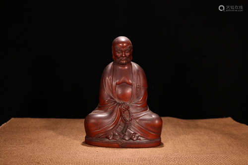 A Chinese Carved Boxwood Bodhidharma Statue ornament