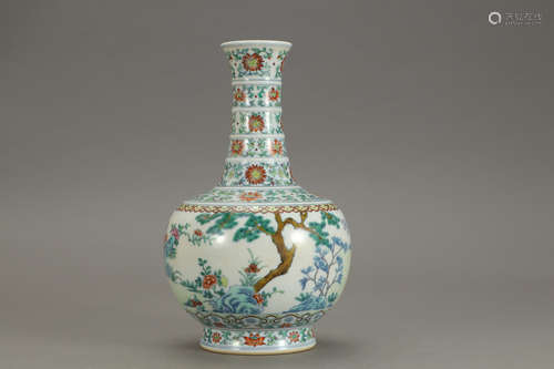 A Chinese Doucai Painted Porcelain Vase