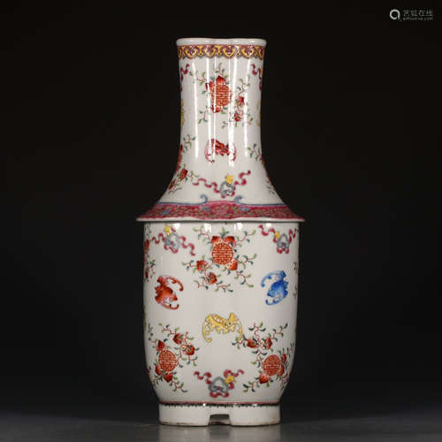 A Chinese Famille Rose Painted Porcelain Vase