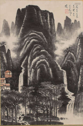 A Chinese Black Landscape Painting