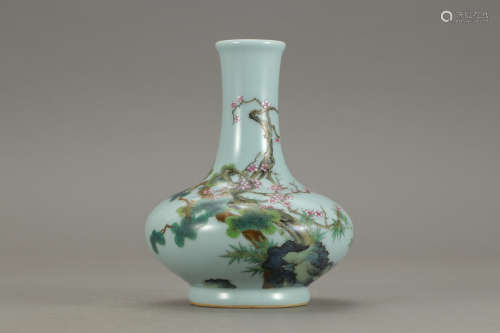 A Chinese Famille Rose Plum Blossom Porcelain Vase