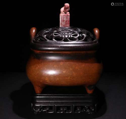 A CHINESE BRONZE INCENSE BURNER