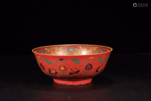 A Chinese Multi Colored Floral Porcelain Bowl