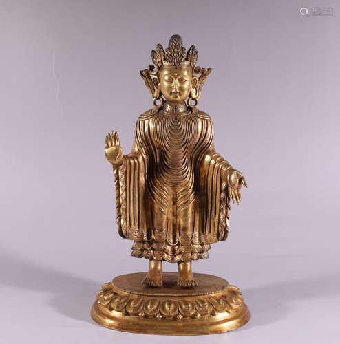 A Chinese Gild Copper Buddha Statue