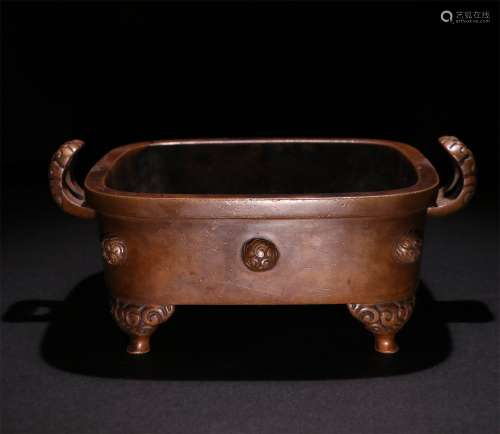 A CHINESE BRONZE INCENSE BURNER