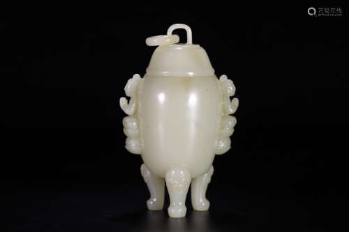 A Chinese Carved Hetian Jade Vase