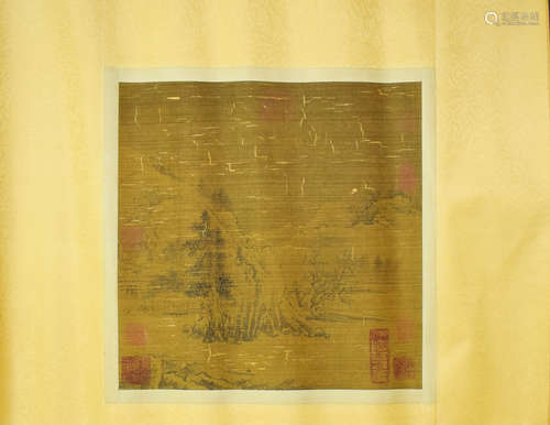 A Chinese Landscape Painting Silk Scroll