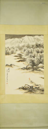 A Chinese snow-covered landscape Painting