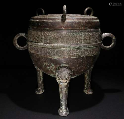 A CHINESE BRONZE JAR