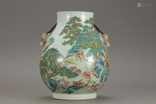 A Chinese Famille Rose Porcelain Zun